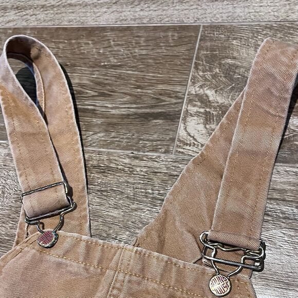 Round House Overalls Mens 44x32 Brown Duck Canvas Double Knee Bib Hammer Loop - Picture 6 of 15